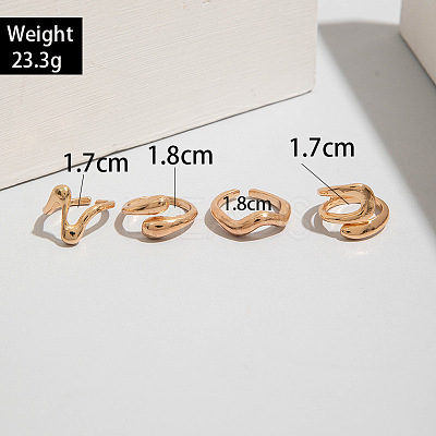 4Pcs Alloy Finger Rings Sets WG7802C-23-1