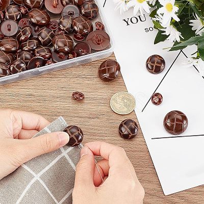 100Pcs 1-Hole Plastic Buttons BUTT-CA0001-05B-1
