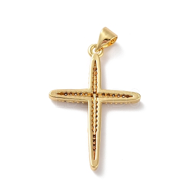 Rack Plating Brass Micro Pave Cubic Zirconia Pendants KK-A160-17G-1