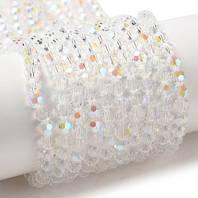 Electroplate Transparent Glass Beads Strands EGLA-A035-T4mm-L19-1