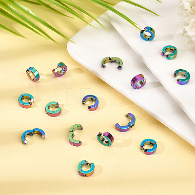 12Pairs PVD Vacuum Plating 304 Stainless Steel Clip-on Earring Findings STAS-UN0030-44-1
