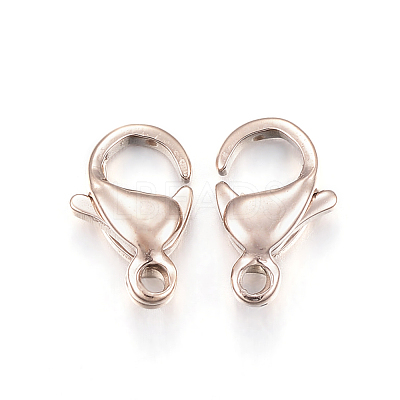 Ion Plating(IP) 304 Stainless Steel Lobster Claw Clasps X-STAS-H353-A-02RG-1