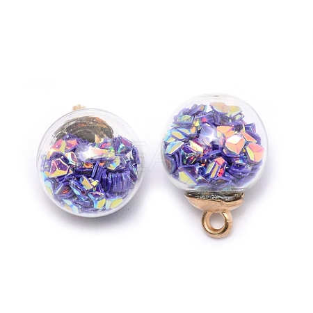 Transparent Glass Globe Pendants X-GLAA-WH0022-15C-1