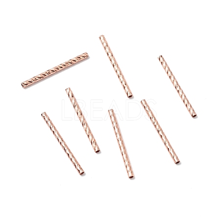 Rack Plating Brass Straight Tube Beads KK-WH0061-03C-RG-1