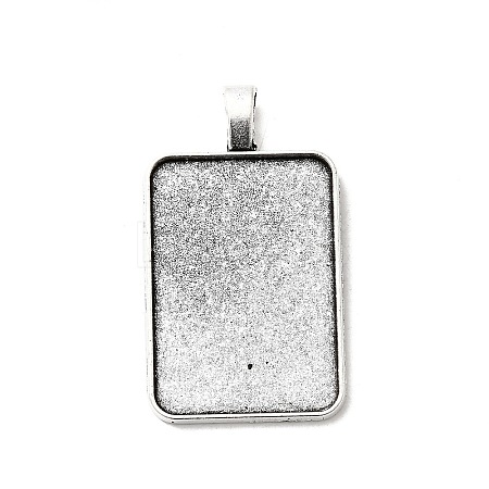 Tibetan Style Alloy Pendant Cabochon Settings TIBEP-N003-02AS-1