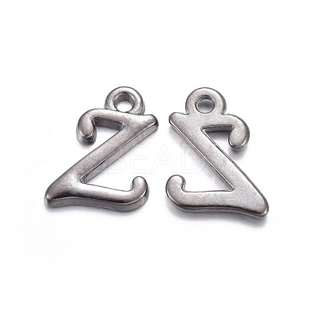 Gunmetal Plated Alloy Letter Pendants PALLOY-J718-01B-Z-1