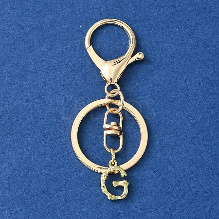 Alloy Initial Letter Charm Keychains KEYC-YW00006-07-1