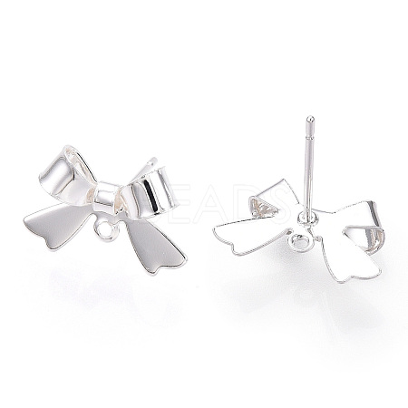 Brass Stud Earring Findings KK-S360-174S-1