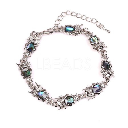 Owl Natural Abalone Shell/Paua Shell Link Bracelets for Women FS5984-9-1