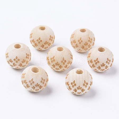 Unfinished Natural Wood European Beads WOOD-S057-023A-1