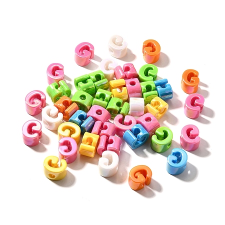 UV Plating Opaque Acrylic European Beads SACR-Z007-01G-1