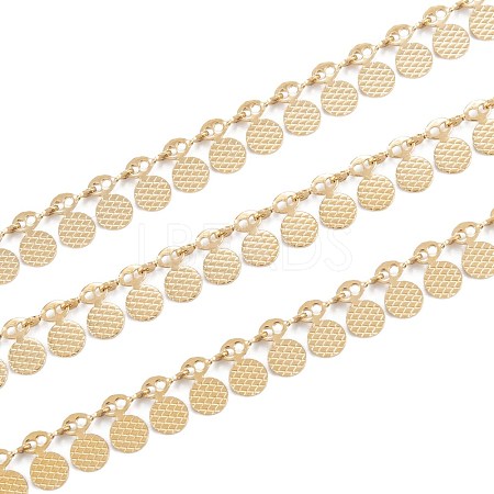 Handmade PVD Vacuum Plating 304 Stainless Steel Wafer Charms Chains CHS-M004-12G-1
