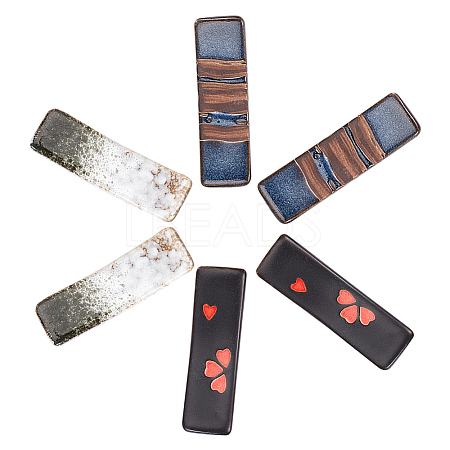 6Pcs 3 Styles Ceramic Chopsticks Stand DJEW-CP0001-38A-1