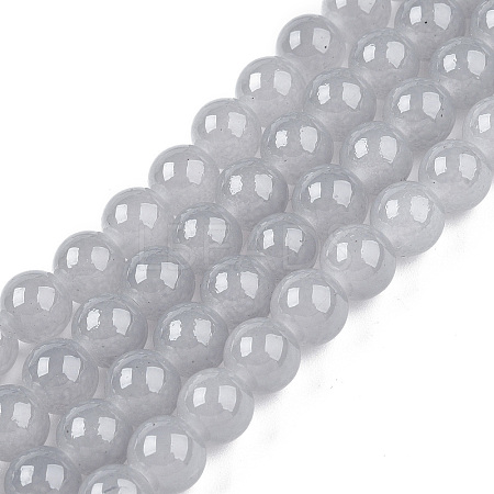 Baking Paint Imitation Jade Glass Round Bead Strands X1-DGLA-Q021-8mm-43-1
