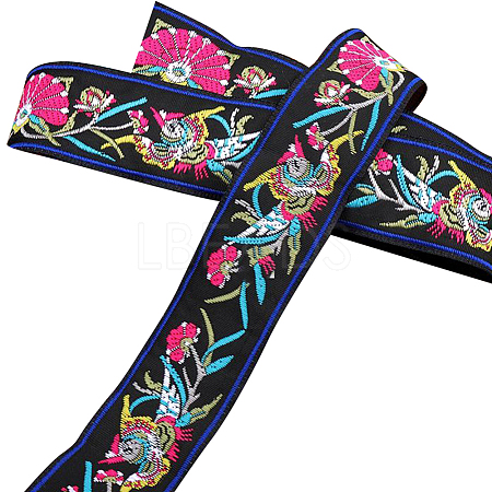 6.8M Ethnic Style Polyester Jacquard Bird Ribbon PW-WG43457-03-1