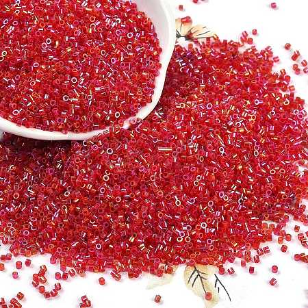 Transparent Colours Rainbow Glass Seed Beads SEED-H003-12F-1