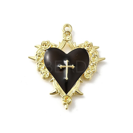 Alloy Black Enamel Gothic Style Pendants PALLOY-R157-06G-06B-1