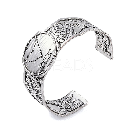 Constellation Alloy Open Cuff Bangles for Women Men LS-BJEW-C064-01AS-01-1