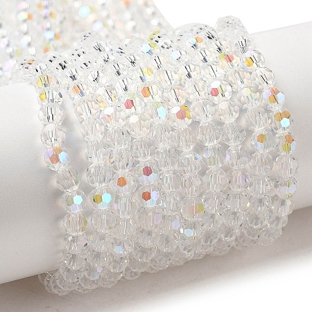 Electroplate Transparent Glass Beads Strands EGLA-A035-T4mm-L19-1