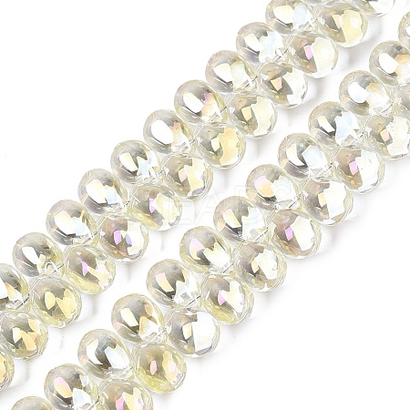 Electroplate Baking Paint Transparent Glass Beads Strands GL-N005-02A-C15-1