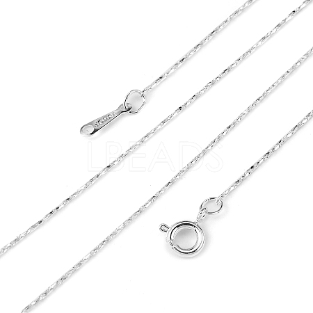 Silver Color Plated Brass Chain Necklaces for Women X-NJEW-D077-S-1