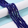 Electroplate Opaque Solid Color Glass Beads Strands EGLA-A034-P8mm-L12-4