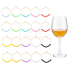 Hexagon 316 Stainless Steel Hoop Wine Glass Charms AJEW-PH01574-1
