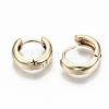Brass Huggie Hoop Earrings X-KK-T062-46G-NF-4