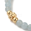 4mm Round Natural Aquamarine Beaded Bracelets BJEW-P318-03G-02-2