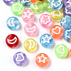 Transparent Spray Painted Acrylic Beads TACR-N018-01-1