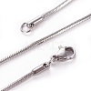 304 Stainless Steel Snake Chain Necklaces X-NJEW-F265-C-P-2