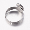 Adjustable 304 Stainless Steel Finger Rings Components STAS-I097-037A-P-3