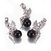 Natural Obsidian Pendants G-L512-E10-1