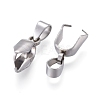 Tarnish Resistant 304 Stainless Steel Ice Pick Pinch Bails X-STAS-Q182-01-4