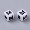 White Opaque Acrylic Beads MACR-R869-02M-2
