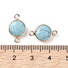 Synthetic Turquoise Connector Charms G-C102-09A-G-3
