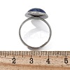 Half Round Natural Lapis Lazuli Finger Rings RJEW-M062-01P-04-3