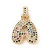 Brass Micro Pave Cubic Zirconia Pendants ZIRC-P121-01G-A-1