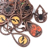 24Pcs 6 Styles Halloween Theme Single Face Printed Aspen Wood Big Pendants WOOD-FS0001-02-3
