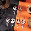 Halloween Theme Brass Dangle Earrings EJEW-JE06039-S-2