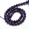 Natural Amethyst Round Bead Strands X-G-L170-8mm-02-2