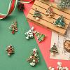 9Pcs 9 Styles Christmas Tree Enamel Pins JEWB-CJ0003-28-5