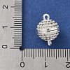 Brass Micro Pave Clear Cubic Zirconia Magnetic Clasps KK-P284-01B-S-3