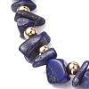 Adjustable Natural Lapis Lazuli Chips Beaded Slider Bracelets for Women BJEW-JB10489-3
