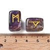 Rectangle Natural Amethyst Rune Stones G-Z059-01J-3