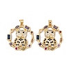 Brass Micro Pave Cubic Zirconia Pendants KK-E108-48G-1