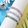 Chips Natural Larimar & Blue Lace Agate & Kunzite Beaded Stretch Bracelets Sets X-BJEW-JB05332-01-2
