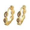 Brass Micro Pave Cubic Zirconia Huggie Hoop Earrings LS-EJEW-K083-34G-B-3