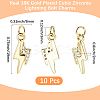 10Pcs Brass Micro Pave Cubic Zirconia Pendants KK-BBC0028-54-2