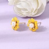 Brass Enamel Stud Earrings KK-CBA8324-27G-02-1